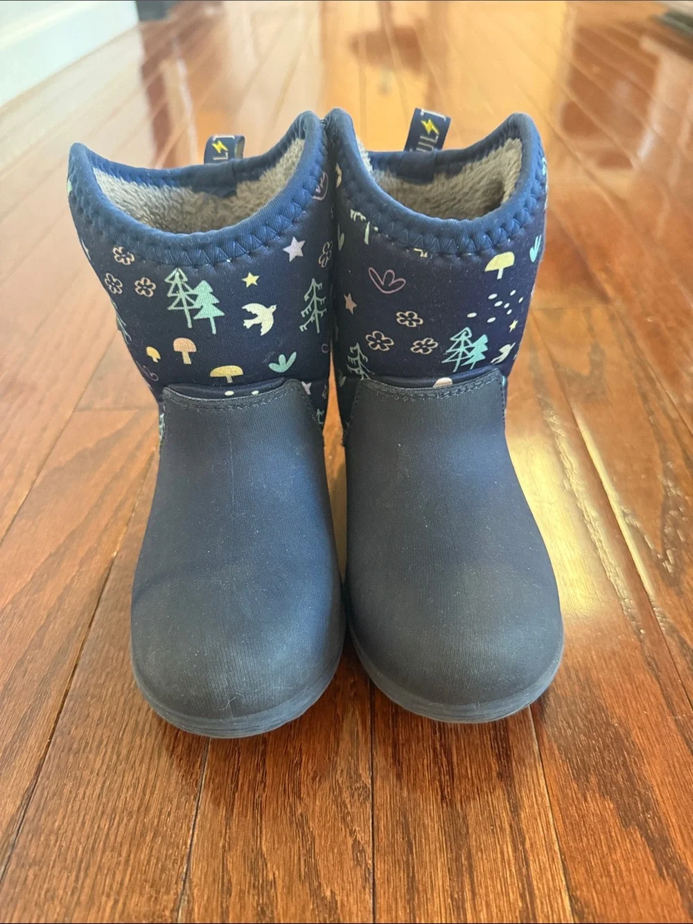 Jan & Jul Lined Waterproof Kids Navy Woodland Blue Winter Boots